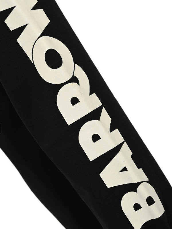 The Best Shops BARROW: casual trousers - Cotton Trousers With Side Logo Print