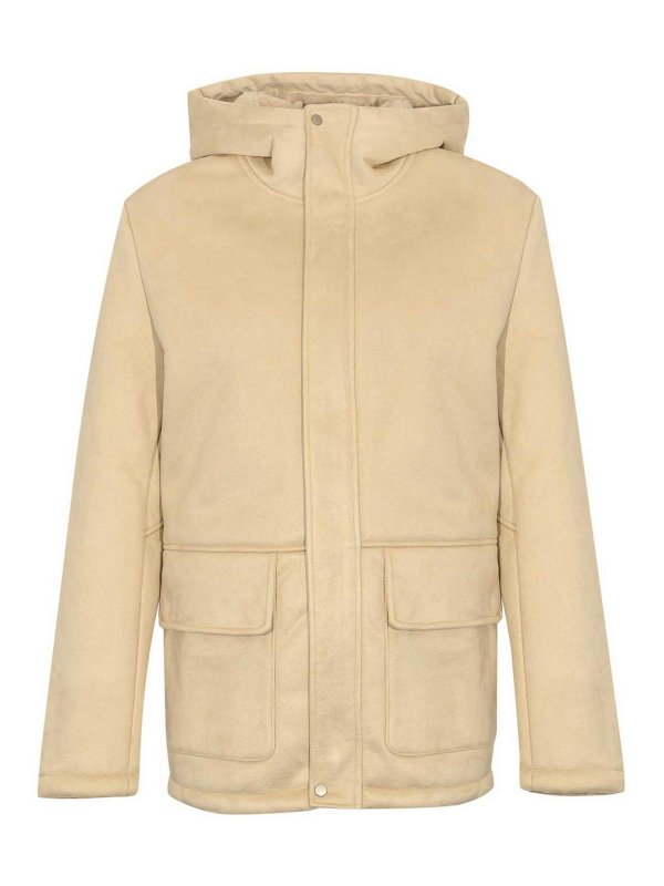 DANIELE ALESSANDRINI: Lederjacken - Lederjacke - Beige