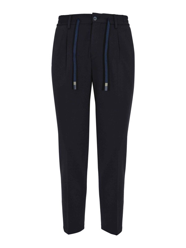 DANIELE ALESSANDRINI: Pantalones casual - Pantalón Casual - Azul