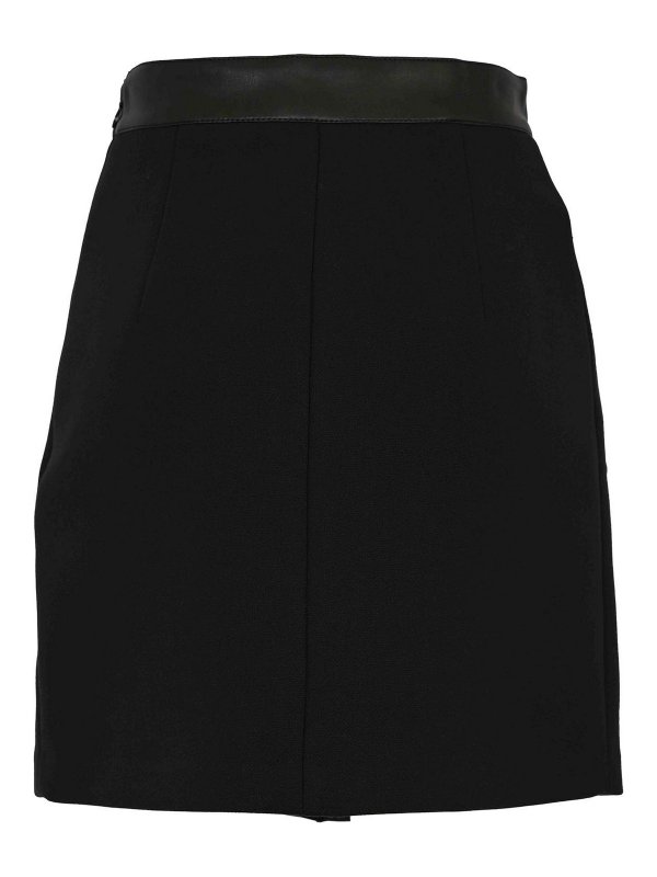 ELISABETTA FRANCHI: mini skirts online - Double Crepe Mini Skirt With Logo Details