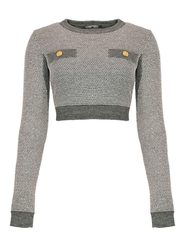 ELISABETTA FRANCHI: Tops y camisetas sin mangas - Top - Gris