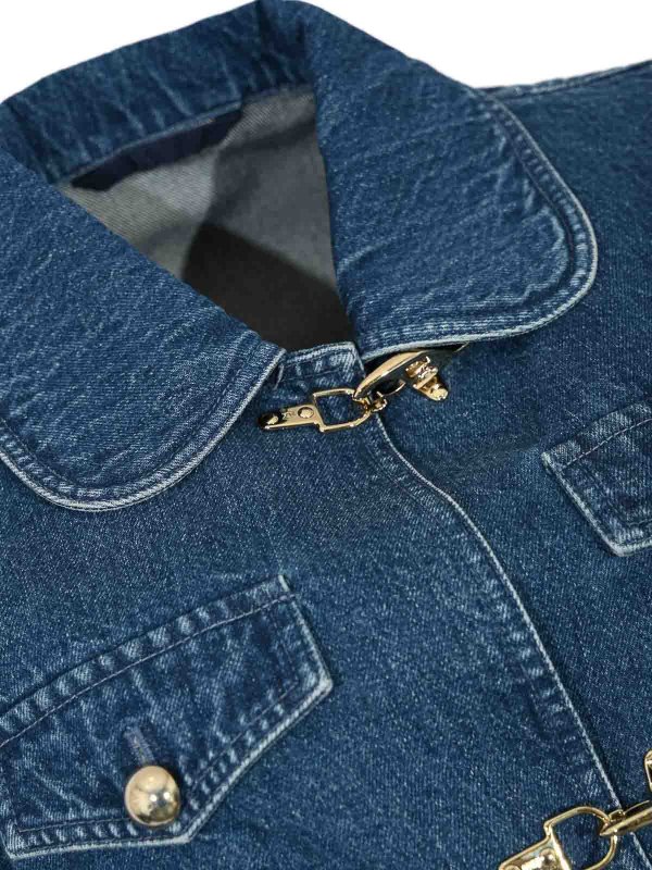 The Best Shops FAY: denim jacket - 3-Hook Denim Crop Jacket