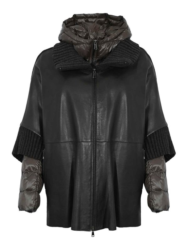 LEATHER AUTHORITY: Top e canotte - Giacca Lavinia In Pelle E Nylon