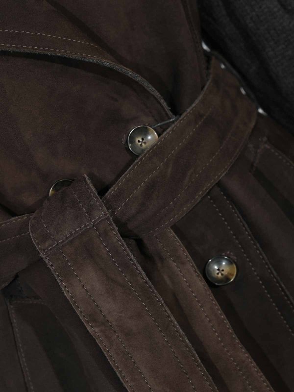 The Best Shops LEATHER AUTHORITY: Trenchs - Trench-Coat - Marron