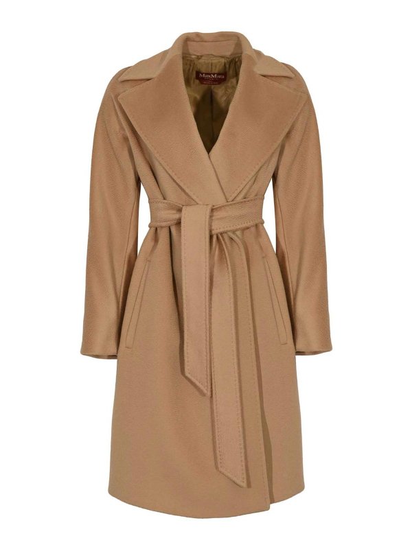 MAX MARA STUDIO: knee length coats - Dravenna Wool Dressing Gown Coat