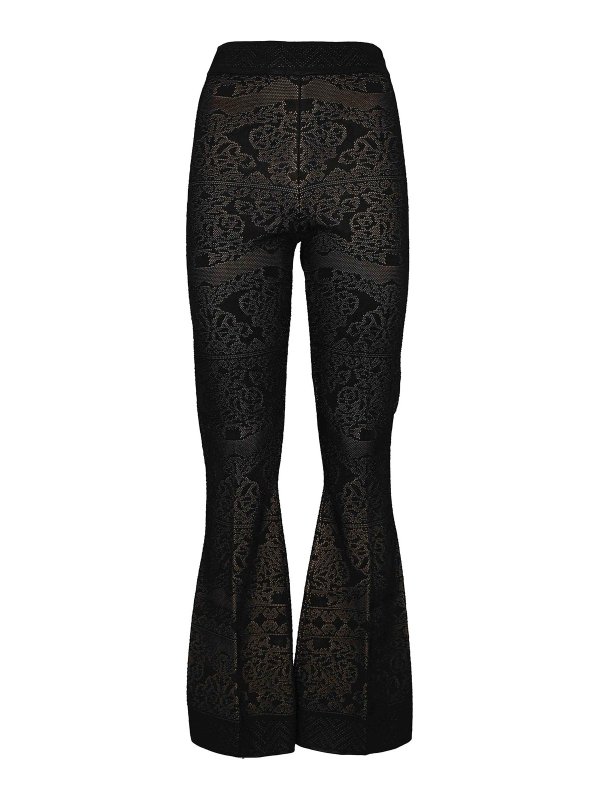 TWINSET: flared jeans - Flared Trousers In Perforated Viscose Knit