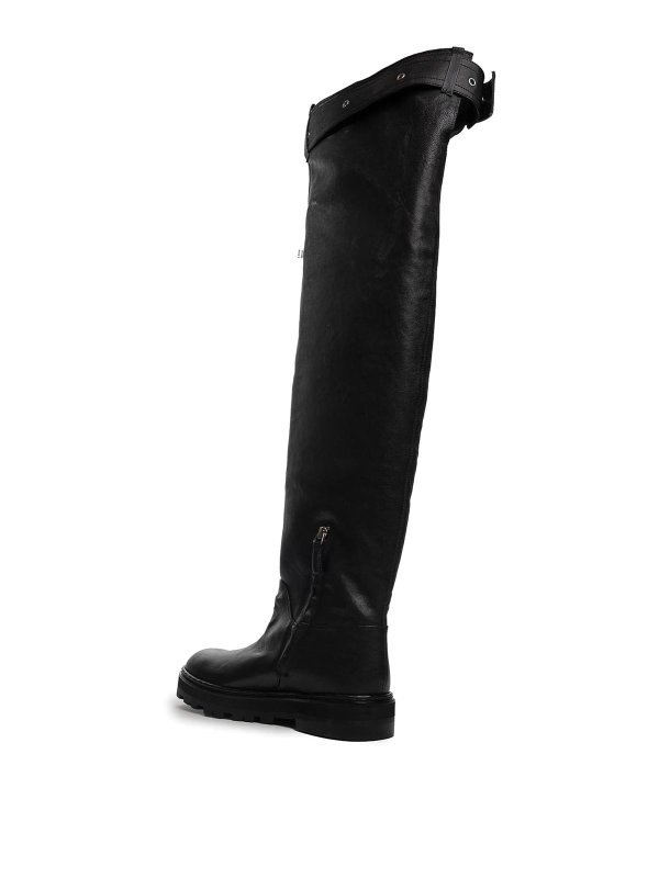 PATRIZIA PEPE: boots online - Roundshape Overknee Leather Boots
