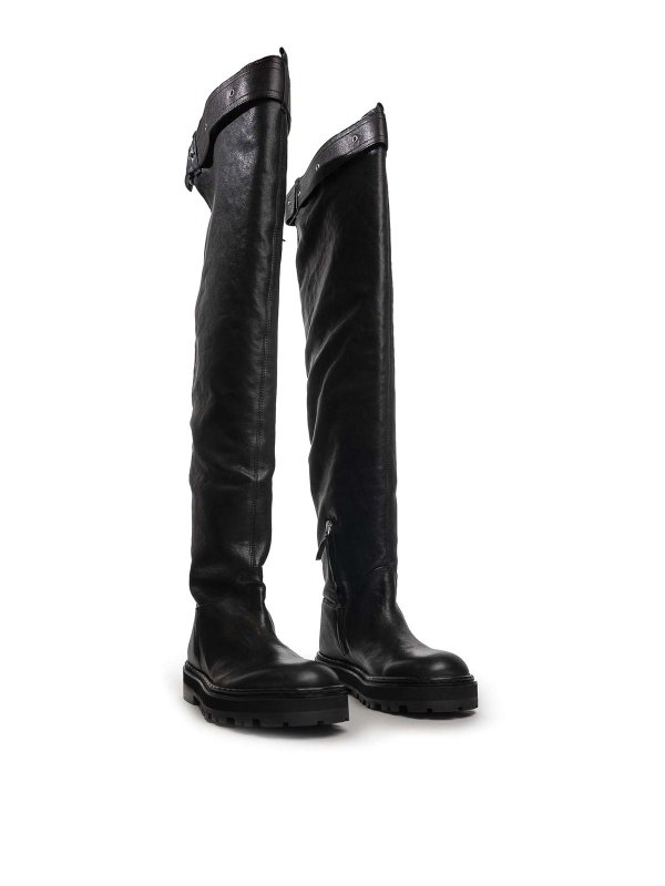 The Best Shops PATRIZIA PEPE: boots - Roundshape Overknee Leather Boots