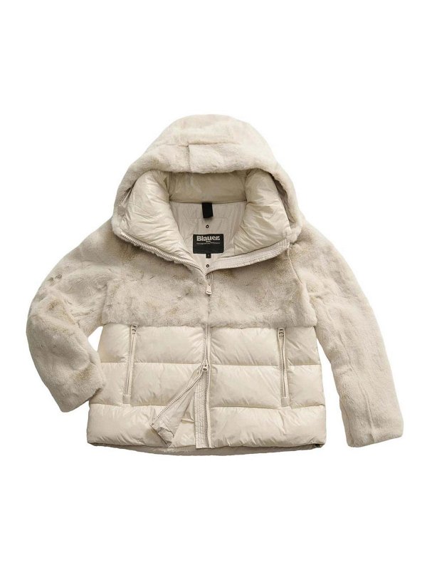 BLAUER: Lange Daunenmäntel - Daunenmantel - Grau