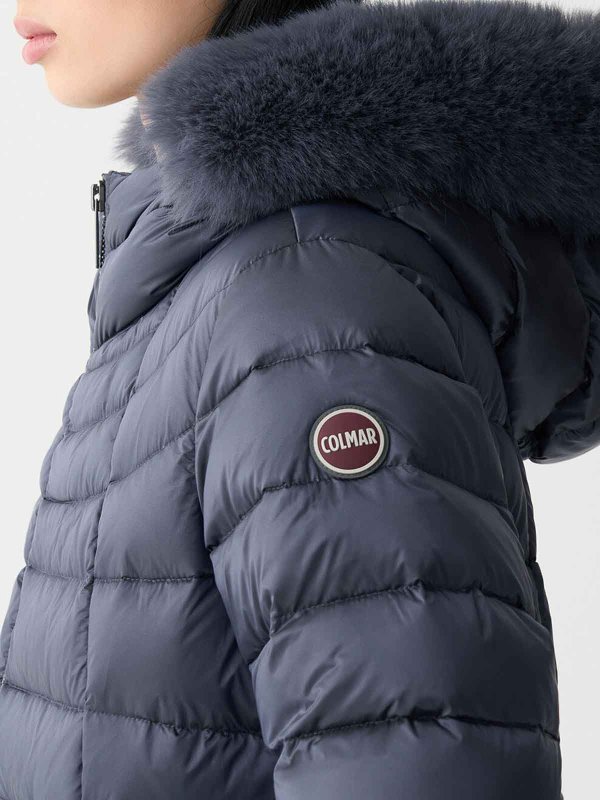 Piumino a trapezio con pelliccia sintetica shop online: Colmar Originals