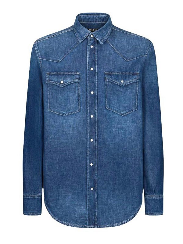 DONDUP: camicie - Camicia in denim fissa Texas Regular