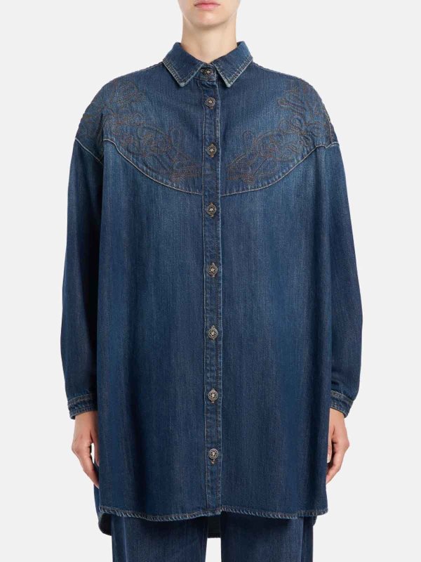 The Best Shops DONDUP: Knielange Kleider - Knielanges Kleid - Jeansblau