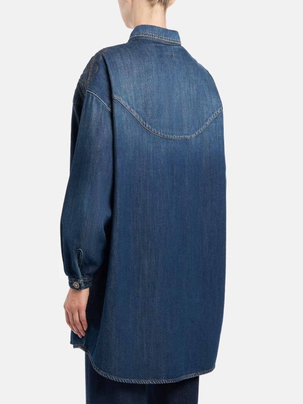 Knielanges Kleid - Jeansblau shop online: DONDUP