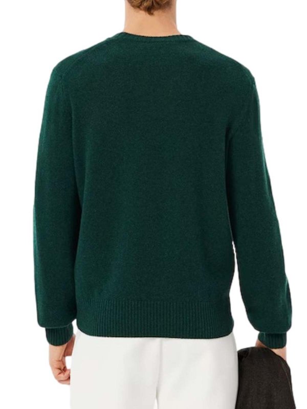クルーネック - ダークグリーン shop online: LACOSTE