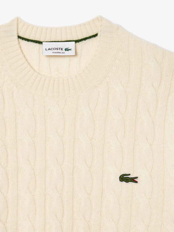 LACOSTE buy online Cable-Knit Crew Neck In Carded Wool