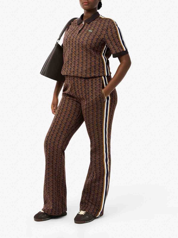 LACOSTE: tracksuit bottoms online - Monogrammed Flared Sweatpants