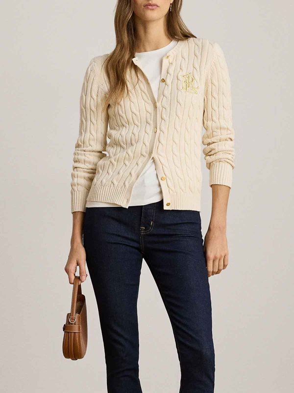 LAUREN RALPH LAUREN: Cardigans online - Cardigan - Crème