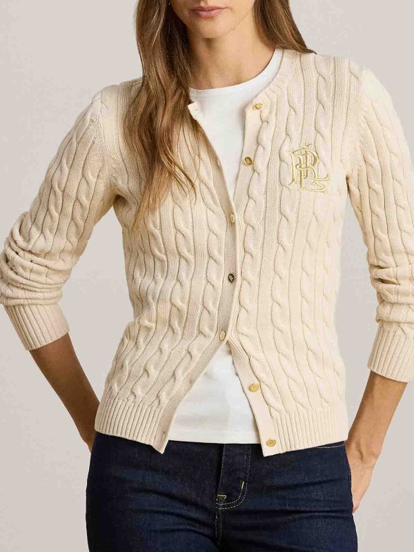 The Best Shops LAUREN RALPH LAUREN: Cardigans - Cardigan - Crème