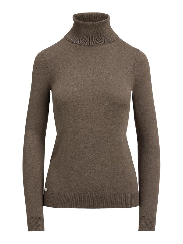 LAUREN RALPH LAUREN: Suéteres con cuello pico - Suéter Cuello Redondo - Marrón