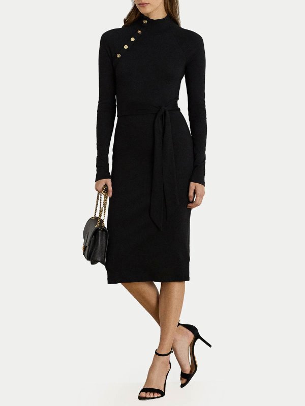 LAUREN RALPH LAUREN: ニーレングスドレス online - 膝丈ドレス - 黒