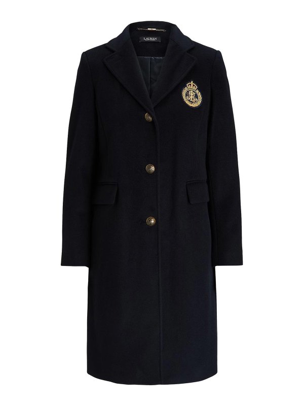 LAUREN RALPH LAUREN: knee length coats - Crested Wool-Lined-Coat