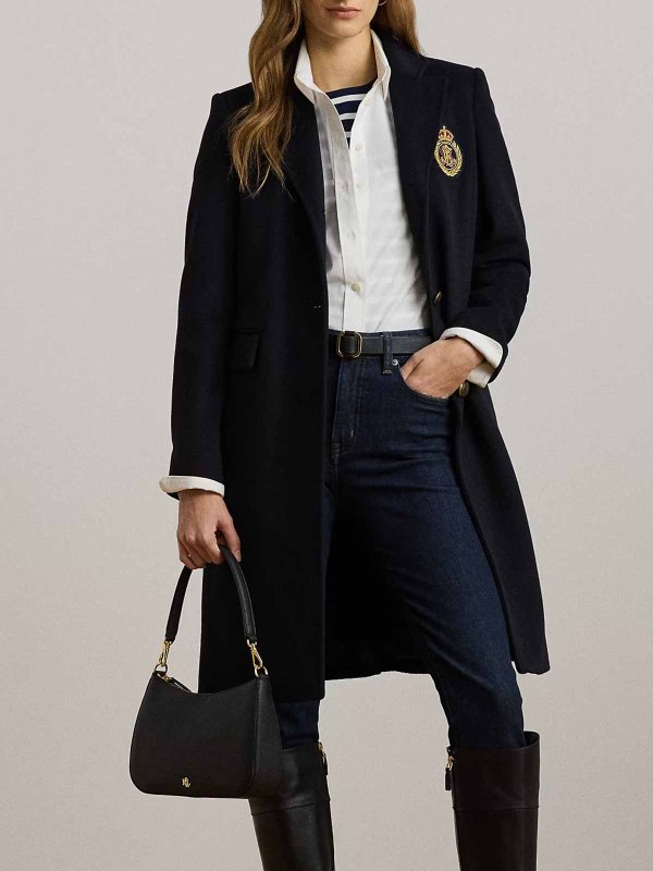 LAUREN RALPH LAUREN: knee length coats online - Crested Wool-Lined-Coat