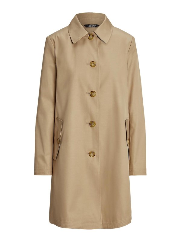 LAUREN RALPH LAUREN: ニーレングスコート - 膝丈コート - ライトグリーン