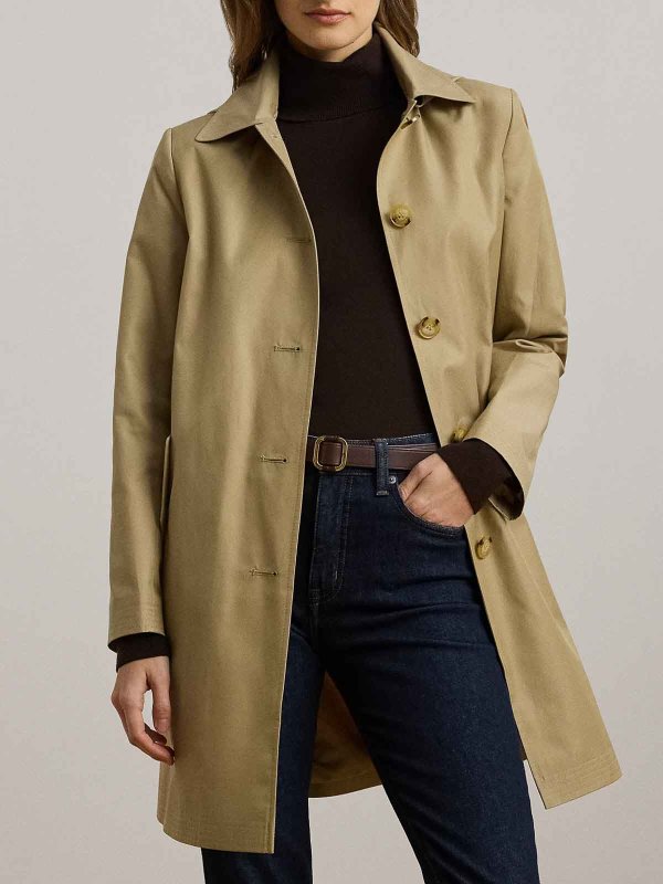 LAUREN RALPH LAUREN: ニーレングスコート online - 膝丈コート - ライトグリーン