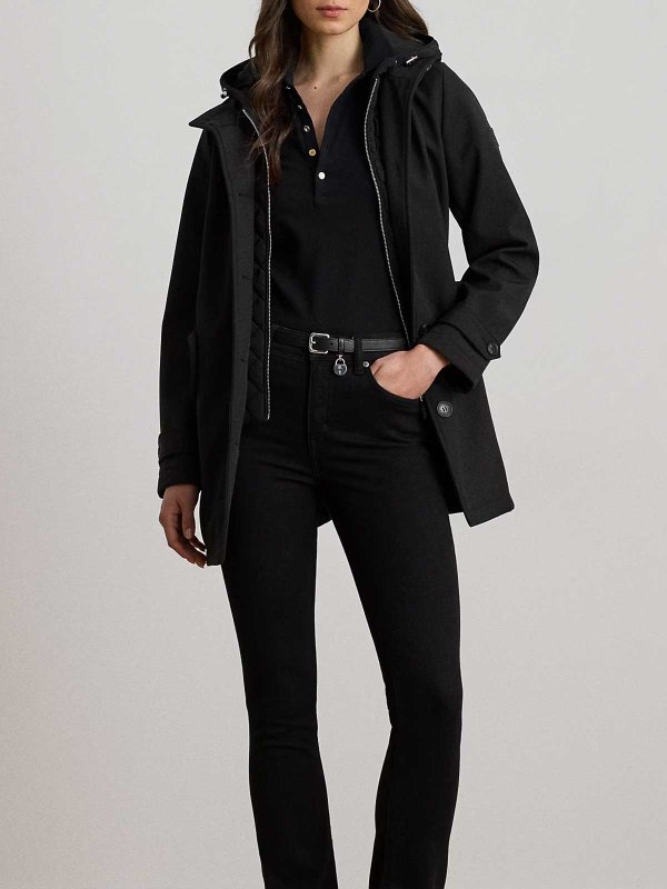 LAUREN RALPH LAUREN: ニーレングスコート online - 膝丈コート - 黒