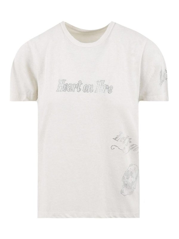 ZADIG&VOLTAIRE: t-shirts - Alys Pcl Multicusto Rhinestones