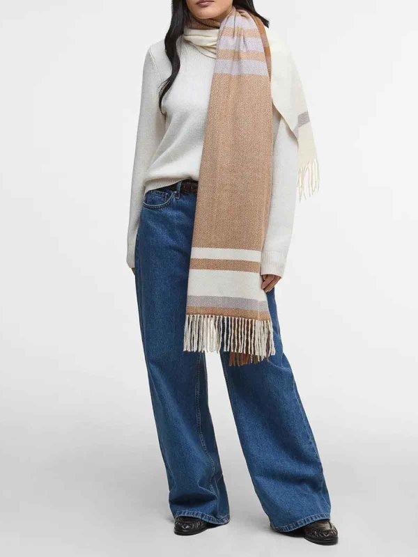 The Best Shops BARBOUR: Bufandas y pañuelos - Bufanda - Color Carne Y Neutral