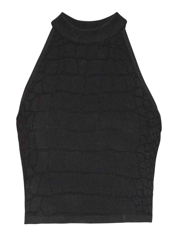 Balmain: Tops y camisetas sin mangas - Top - Negro