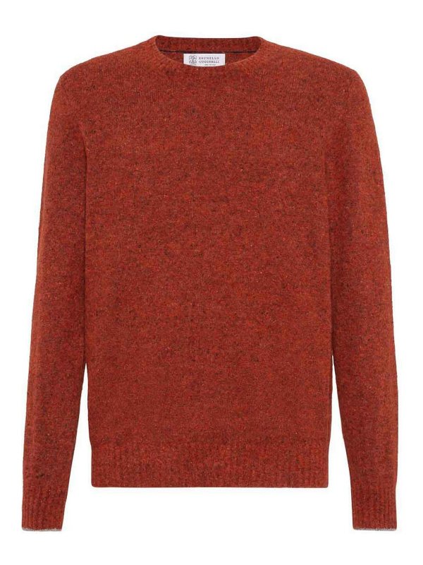 BRUNELLO CUCINELLI: Suéteres con cuello pico - Suéter Cuello Redondo - Naranja