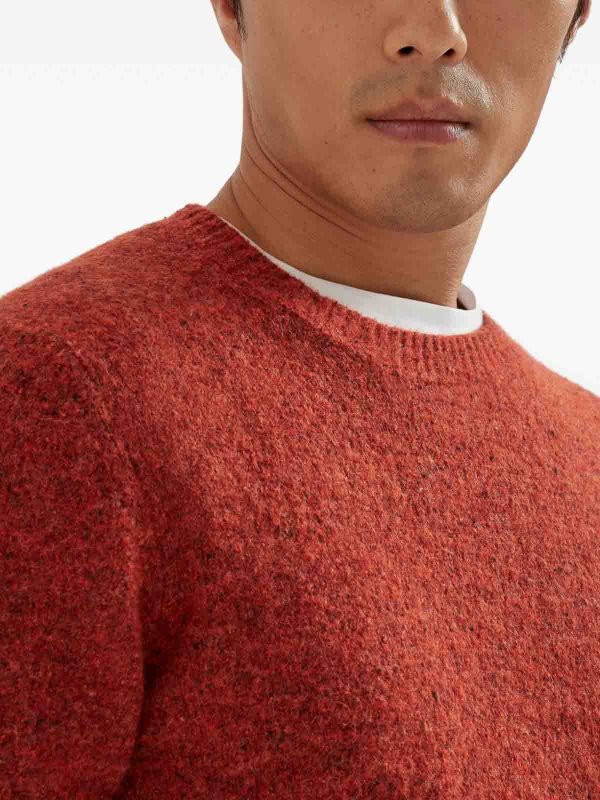 BRUNELLO CUCINELLI: Suéteres con cuello pico online - Suéter Cuello Redondo - Naranja