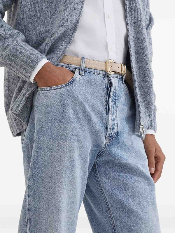 The Best Shops BRUNELLO CUCINELLI: straight leg jeans - Jeans With Logo Application