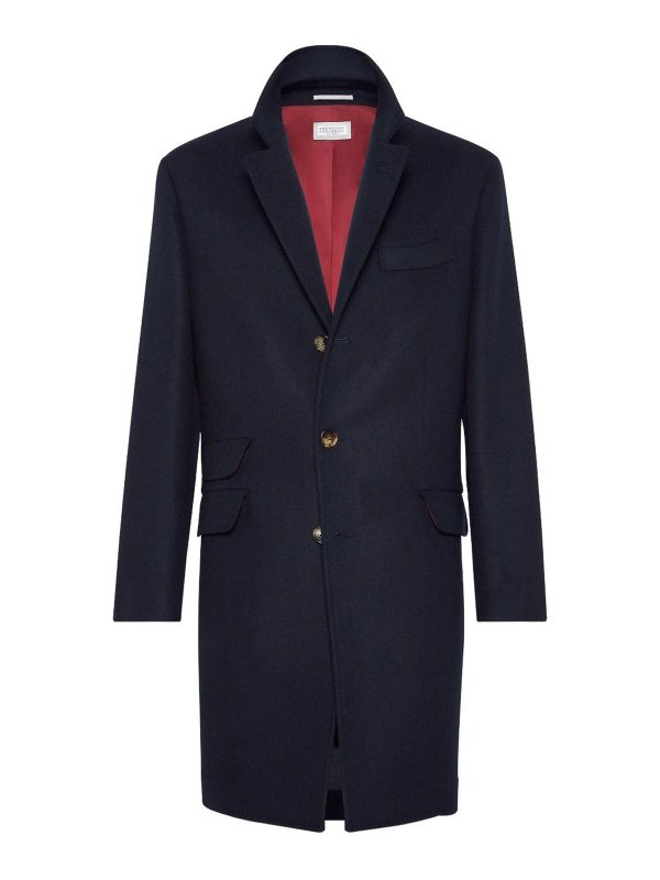 BRUNELLO CUCINELLI: Knielange Mäntel - Knielanger Mantel - Blau