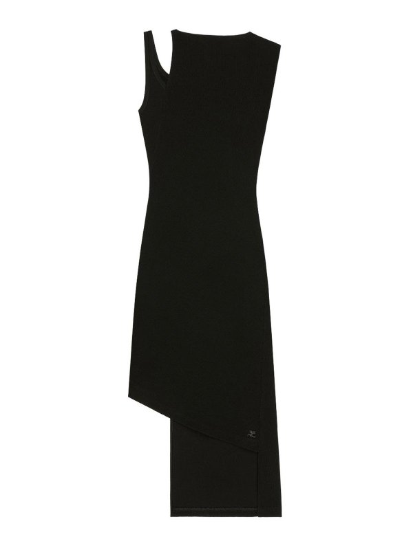 Courreges: Knielange Kleider - Knielanges Kleid - Schwarz