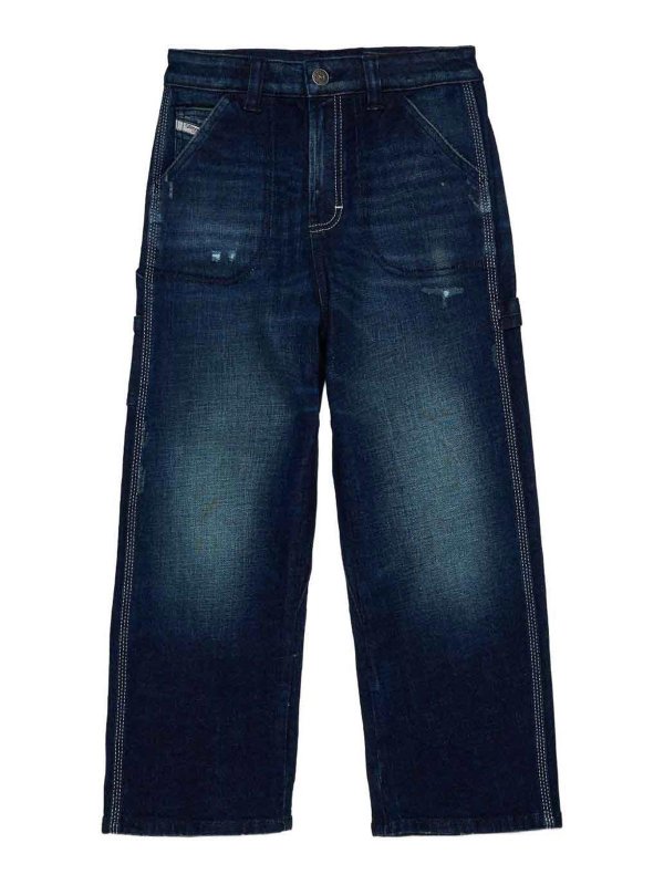 DIESEL: Straight Leg Jeans - Straight Leg Jeans - Blau