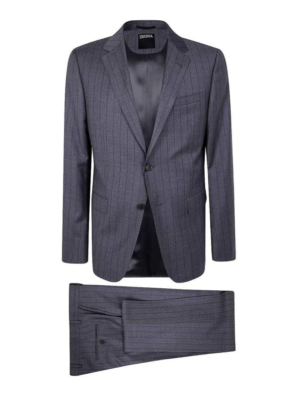 ZEGNA: formal suits - Single-breasted pinstriped wool suit