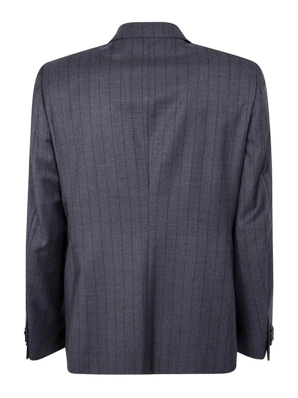 ZEGNA: formal suits online - Single-breasted pinstriped wool suit