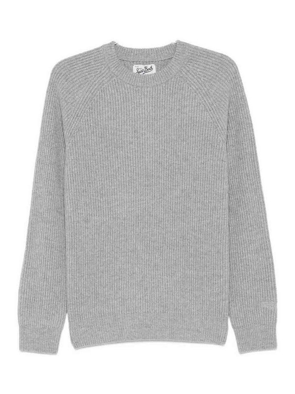 MC2 SAINT BARTH: crew necks - Ribbed navy wool sweater