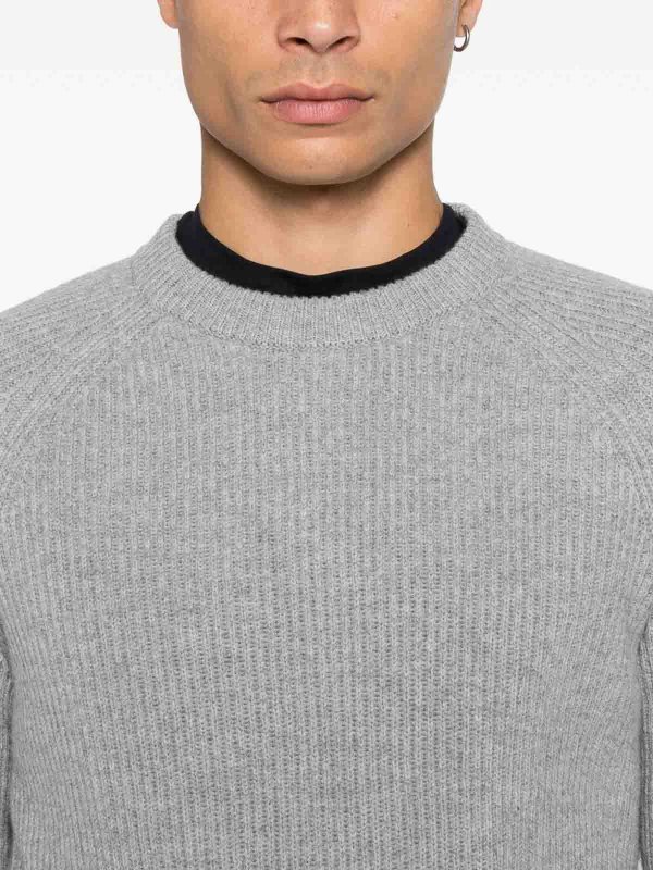 MC2 SAINT BARTH: crew necks online - Ribbed navy wool sweater