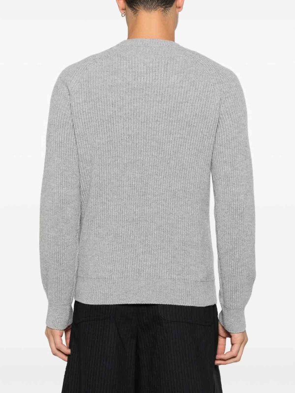 The Best Shops MC2 SAINT BARTH: crew necks - Ribbed navy wool sweater