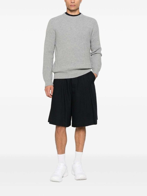 Ribbed navy wool sweater shop online: MC2 SAINT BARTH