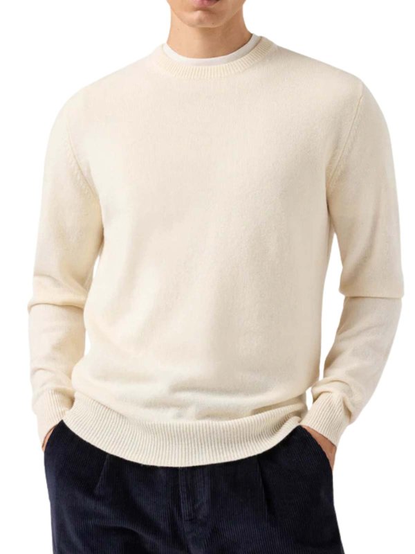 The Best Shops MC2 SAINT BARTH: crew necks - Maglione Regent In Lambswool Bianco