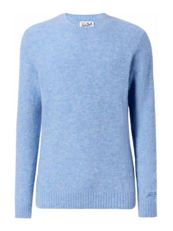 MC2 SAINT BARTH: crew necks - Regent Light Blue Stretch Alpaca Sweater