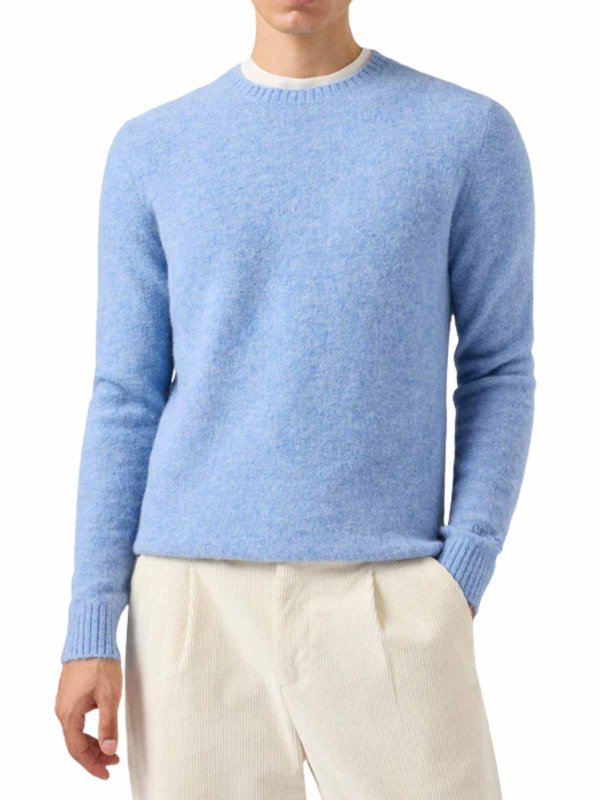MC2 SAINT BARTH: crew necks online - Regent Light Blue Stretch Alpaca Sweater