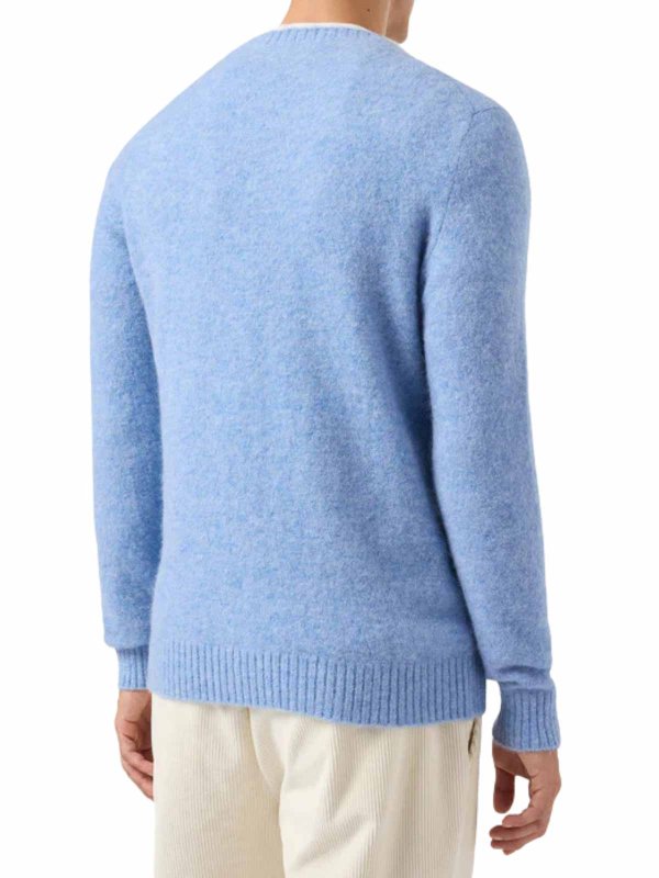 The Best Shops MC2 SAINT BARTH: crew necks - Regent Light Blue Stretch Alpaca Sweater