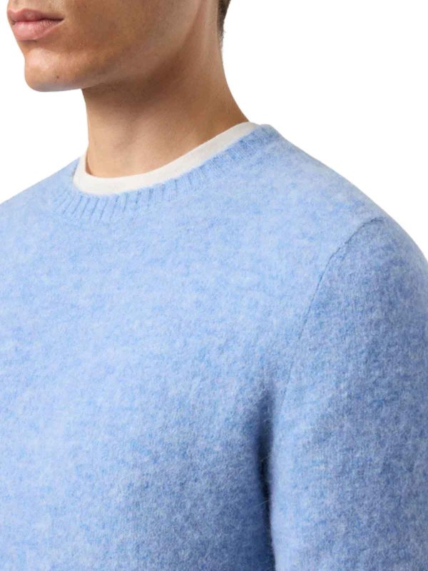 Regent Light Blue Stretch Alpaca Sweater shop online: MC2 SAINT BARTH