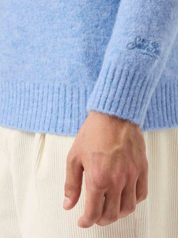 MC2 SAINT BARTH buy online Regent Light Blue Stretch Alpaca Sweater